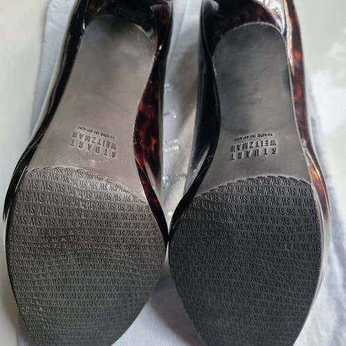 Stuart Weitzman women's shoes, leopard shiny heels, size 40