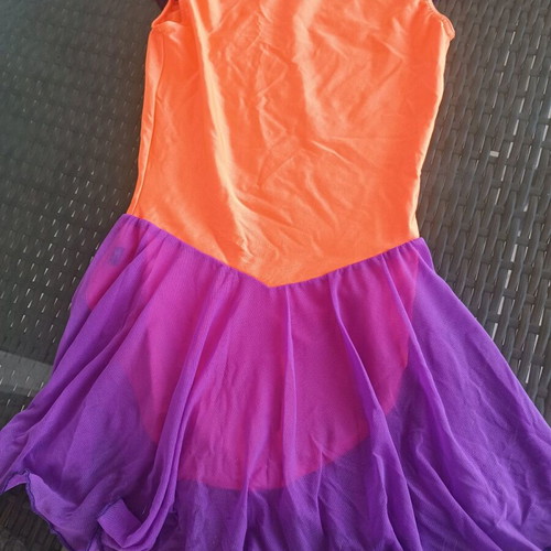Handmade orange-purple dance dress for 7–8 years like new