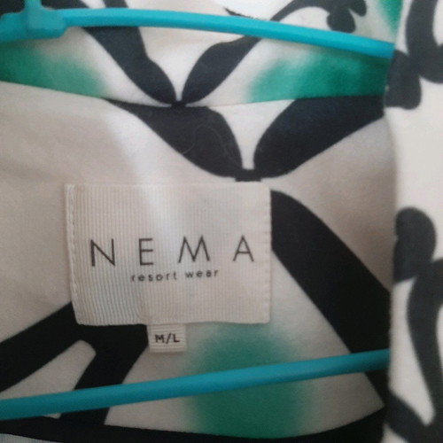 NEMA outerwear used, ecru with green, size M-L