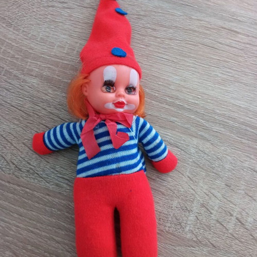 El Greco Clown Doll Ticheroulis Spirtoulis vintage used, height 21 cm