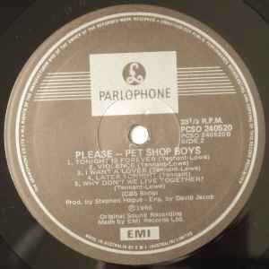 Pet Shop Boys Please vinyl record used, pop