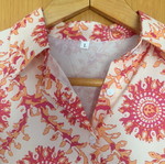 Shein printed mini dress with long sleeves, pink and beige