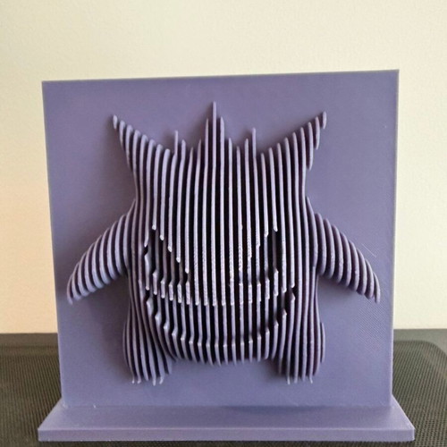 Gengar 3D printed layered art decoration new, purple