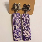 Earrings new, polymer clay and steel, pink and purple