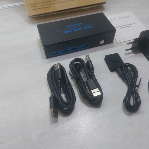 VPFET VP-SW220 Dual Monitor HDMI KVM Switch 2x2 4K@60Hz USB 3.0
