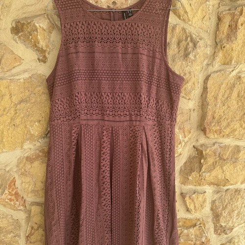 Vero Moda Dusty Rose Lace Sleeveless Dress XL like new