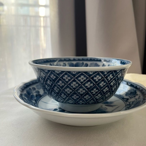 Arita Japanese Porcelain Set bowl and deep plate like new