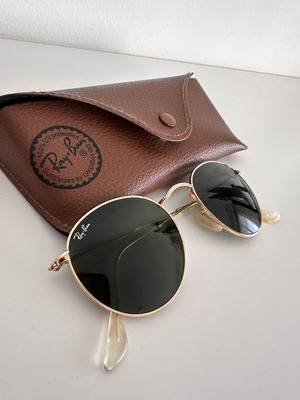 Ray-Ban Round Metal RB3447 Sunglasses Like New, Green and Gold