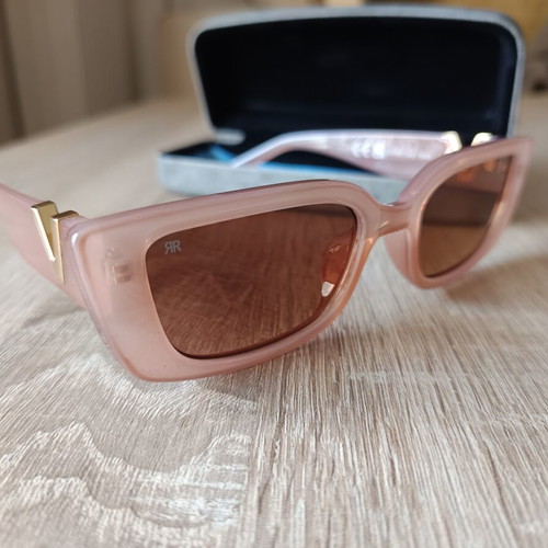 Red Raven Pink Beige Sunglasses Like New With Case