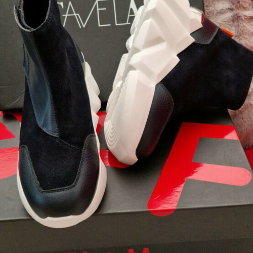 Favela blue leather ankle boots, size 38
