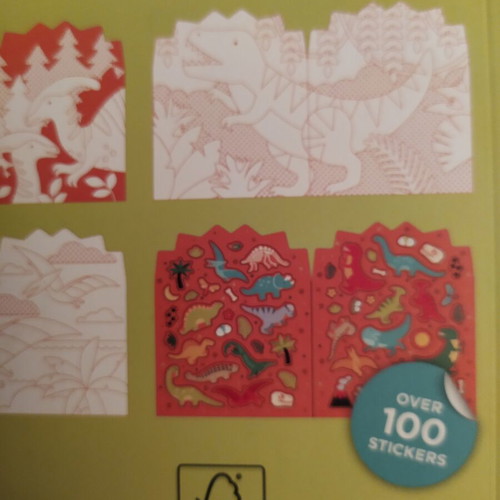 Dinosaurs Coloring Book with Stickers Petit Collage new