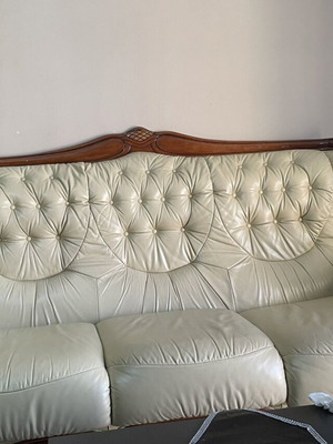 Set of Italian leather sofas with armchair like new