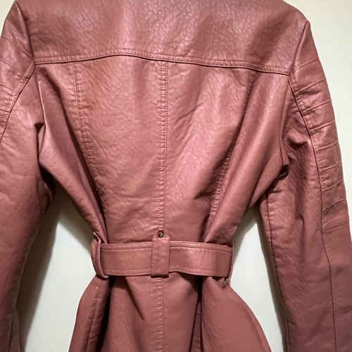 Leather jacket XL new brown pink