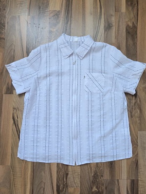 Men's Shirt with Short Sleeves and Zipper Like New, White