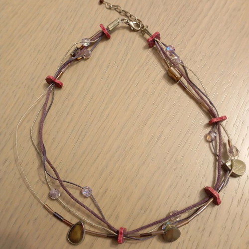 Necklace with designs used, multicolored