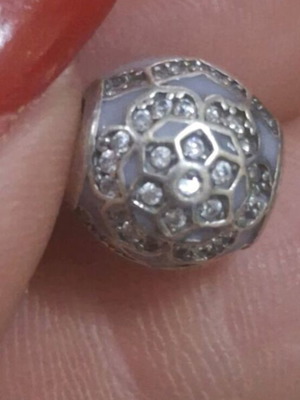 Charm 925 silver lilac decorated with zircon stones like new