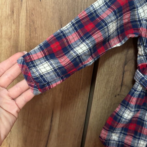 H&M dress 9-12M used with checkered pattern and belt