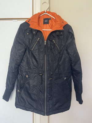 ASOS parka size S, black and orange