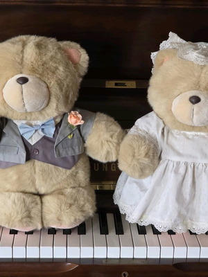 Forever Friends teddy bears used, pair 35 cm, Andrew Brownsword