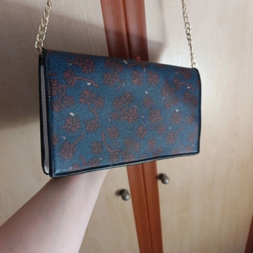 Axel shoulder bag and clutch new, blue multicolor