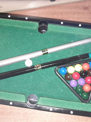 Miniature billiards used, in box
