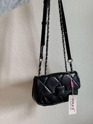 Shoulder bag new, black soft leather, crossbody