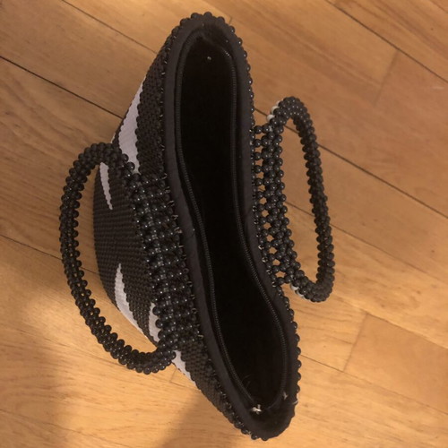 Ethnic Handbag New Black and White Beaded Summer Accessory