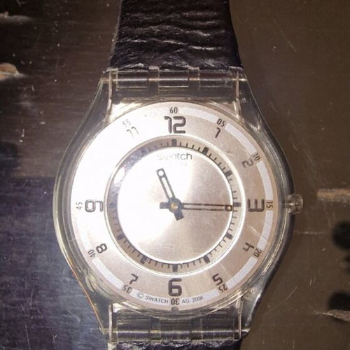 Swatch Skin Marrow of Life SFM111 watch used, black leather strap