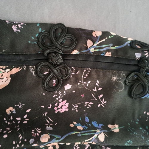 Floral satin skirt like new, high-waisted, mini, multicolor Pull & Bear