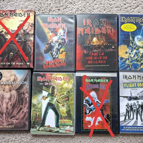 Iron Maiden and Bruce Dickinson DVD collection like new, metal