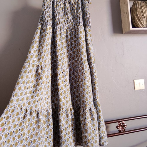 Summer airy dress like new, sizes M and L, gray and green