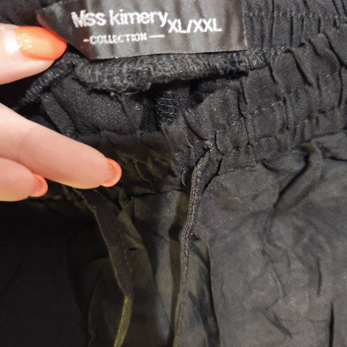 Black wide leg pants with white side stripe, XL/XXL