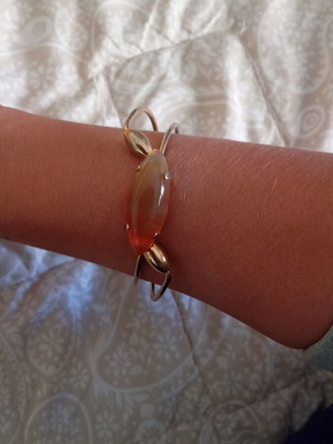 Βραχιόλι με αχάτη πέτρα σαν καινούργιο, καφέ