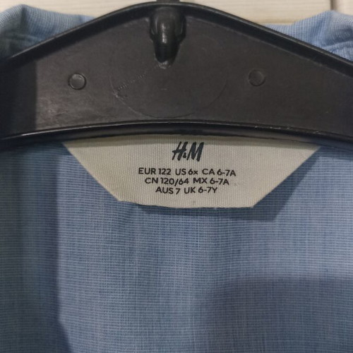 H&M boys' shirt like new, cotton, size 122 cm
