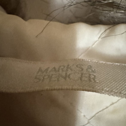 Marks and Spencer women's jacket like new, off white with brown fur details