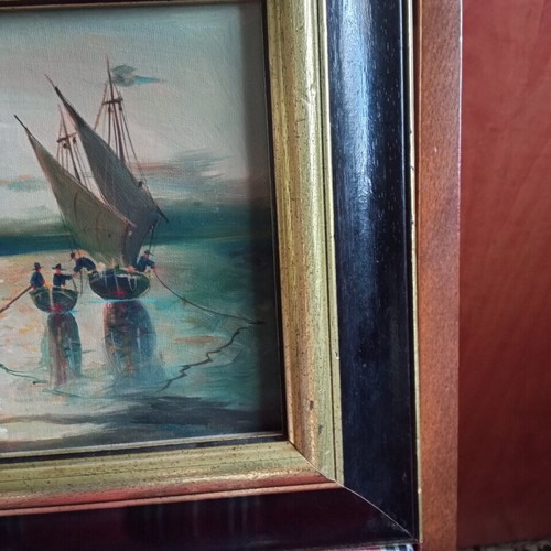 Brikman painting used, oil on wood with frame