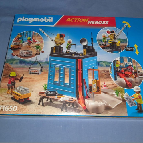 Playmobil 71650 Action Heroes Construction Site Set new