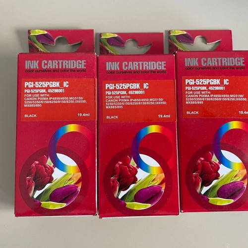 Canon PGI525 Black compatible ink new, set of 3 cartridges