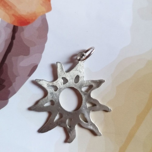 Silver 925 sun pendant with matte finish new