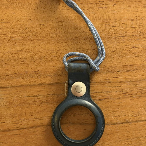 Leather case loop for Apple AirTag navy blue like new