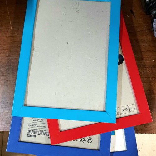 Photo frames used, pack of 8 colorful, 33.5x24.5cm and 16.5x21.5cm
