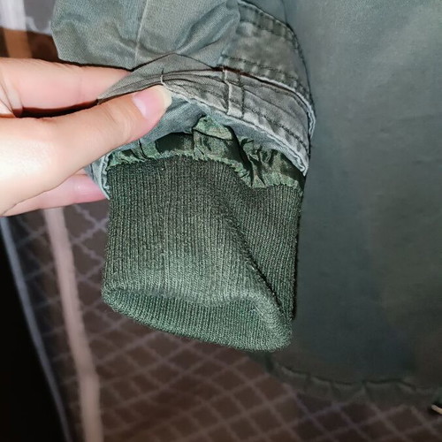 Women's parka jacket used with hood and inner fur khaki