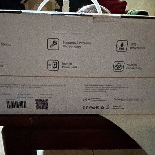 Bluetooth karaoke speaker like new with 2 microphones and charger
