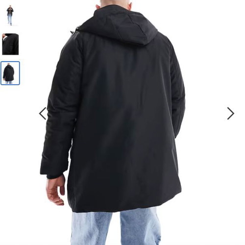 Only And Sons waterproof technical parka with hood black, like new, Small