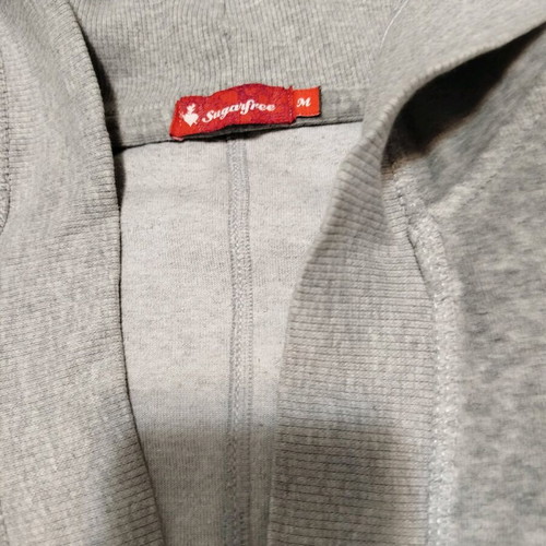 SugarFree Velour Hoodie Grey Like New with Hood and Rhinestones