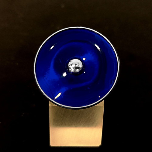 Stella Maris ring new, steel with blue enamel by Άπεφθον