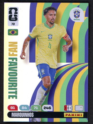 2026 Panini World Cup Adrenalyn XL #70 Marquinhos Fan Favorite pack like new