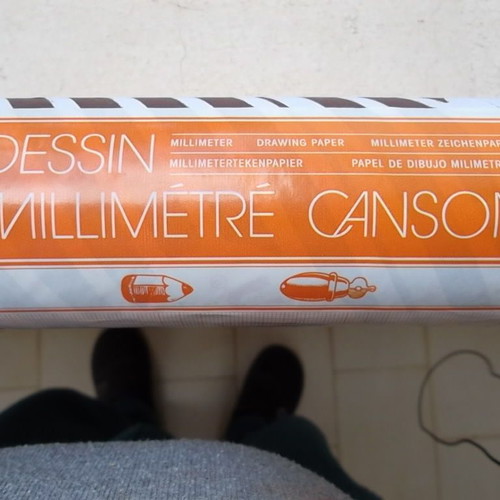 Millimeter paper roll new 0.75 x 10 m