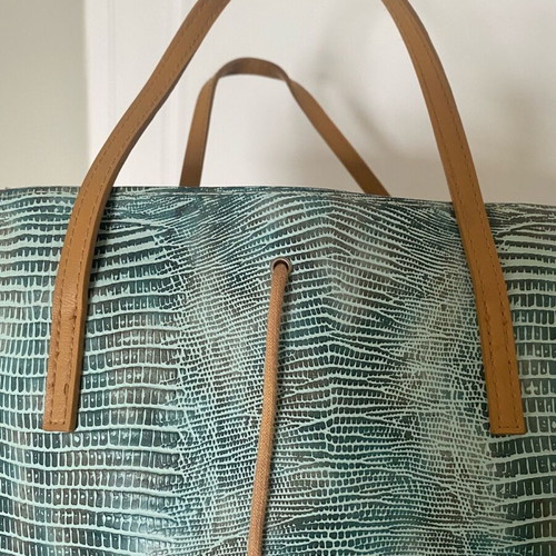 Leather bag like new with animal print