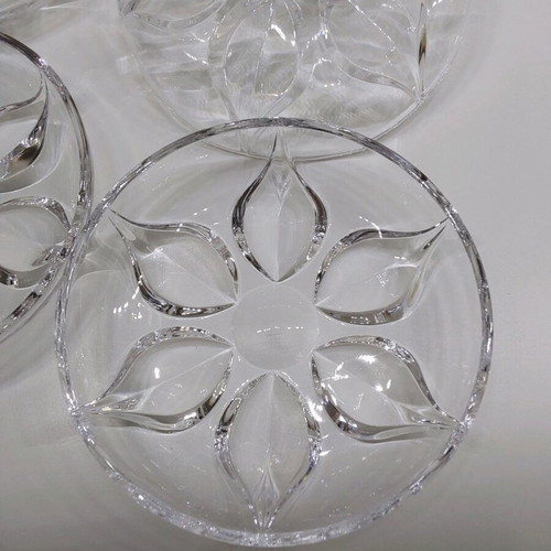 Crystal cake plates like new, set of 6 pieces